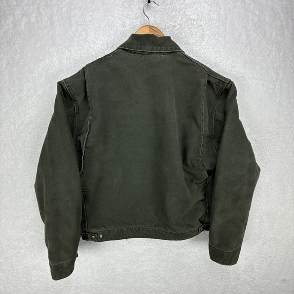 Carhartt Detroit Jacket Blanket Lined Mens Large J146 MOS Moss Green - Picture 2 of 11